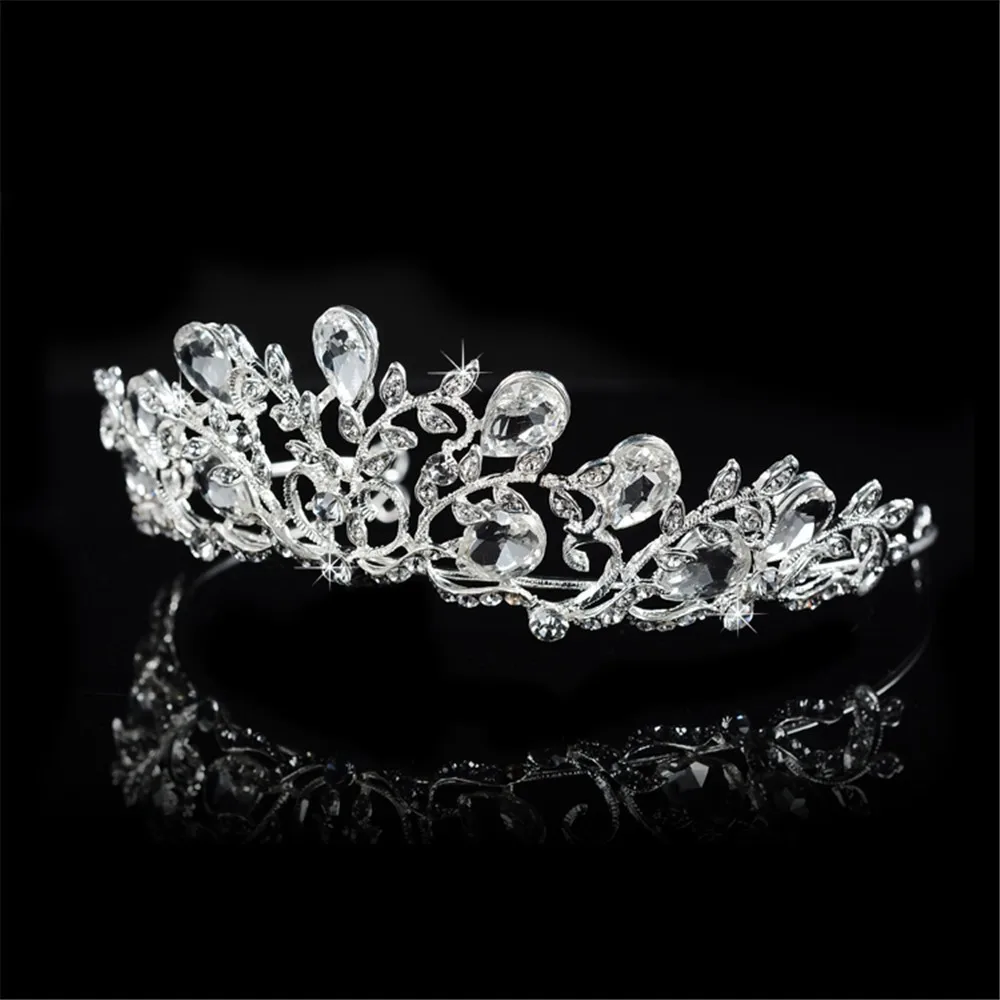  925 sterling silver vintage luxury princess crown for women Austrian crystal tiara party wedding hair accessories 585 gold plated jewelry gift HF052 (2)