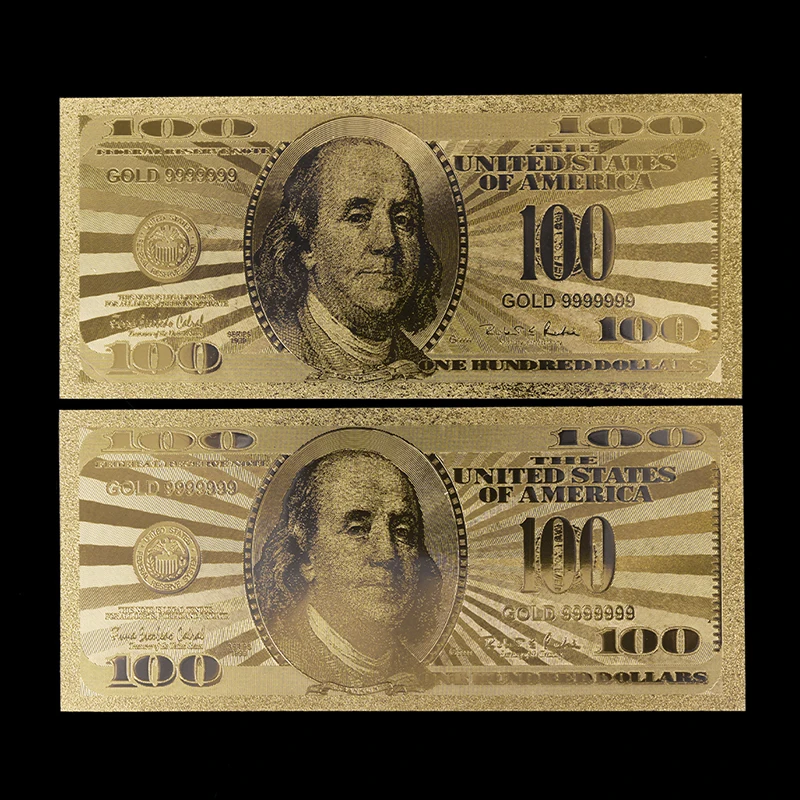 10 шт. США 100 долларовая Золотая банкнота бумажная монета медаль 24 К Соединенные Штаты Америки