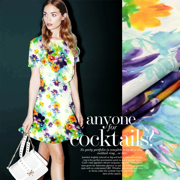 

fashion Digital Printed Silk Linen Fabric