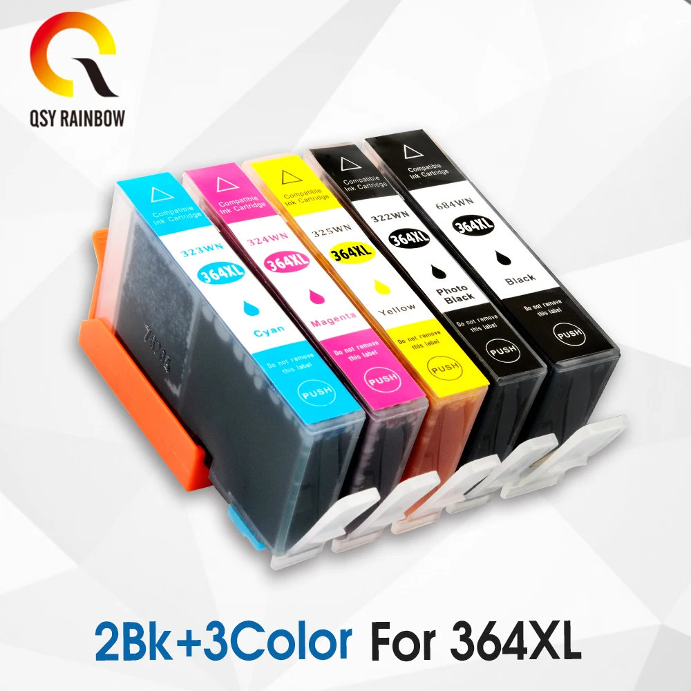 

CMYK SUPPLIES 5 pcs 364XL Ink Cartridge Compatible for HP364 364 XL Photosmart Wireless B109a B109d B109f B109n Plus B209a B209c