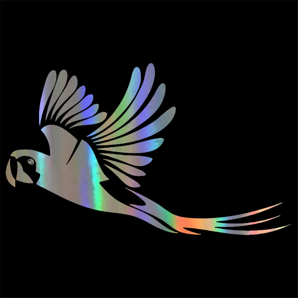 Parrot Bird Cute Car Stickers Jungle Animal Car Styling Body Decals Accessories BlackSilverLaser 17.810 (4)