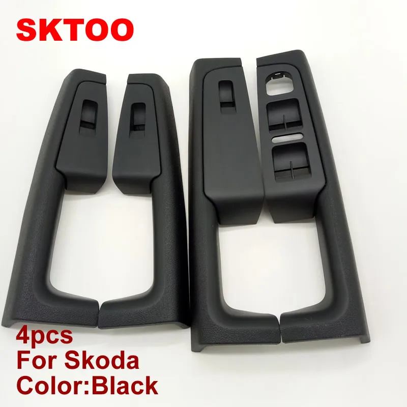 

A Set (Black)For Skoda Superb Inner door handle door armrest, switch box inside the door of the glove package