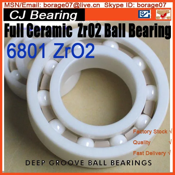 

61801 6801 zro2 12*21*5mm full ceramic ball thin section bearings