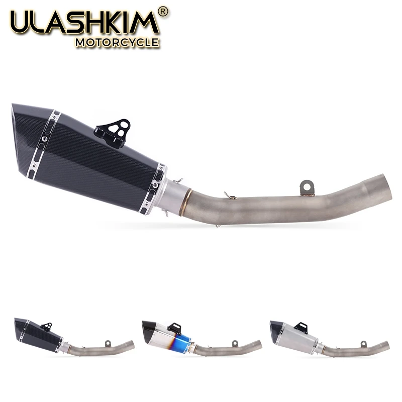

Motorcycle Full System Exhaust Muffler Modified Middle Link Pipe Slip On For kawasaki Z800 2013 2014 2015 2016