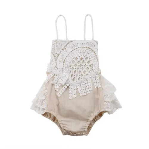 

Toddler Baby Girl Clothing Lace Romper Backless Jumpsuit Outfits Clothes Set