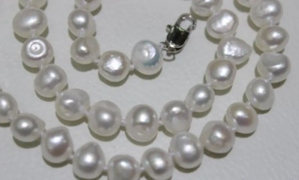 

Hot sale new Style >>>>>10-12mm white baroque freshwater cultured pearl Necklace 17