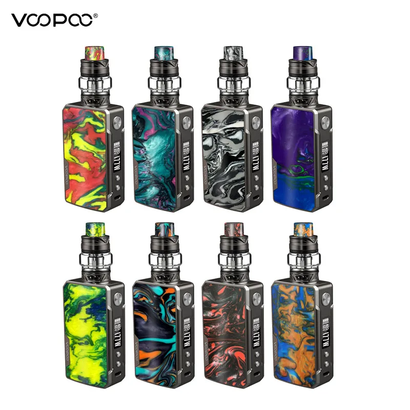 Оригинальный Voopoo Drag 2 Platinum 177W TC Kit электронная сигарета с Uforce T2 питание от Dual 18650 Vape