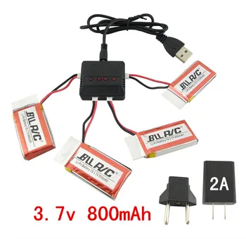 

4PCS 3.7V 800mah lithium battery and 4-in-1 charger SYMA X5C X5C-1 X5S X5SC X5SW SS40 FQ36 T32 T5W H42 four-axis aircraft