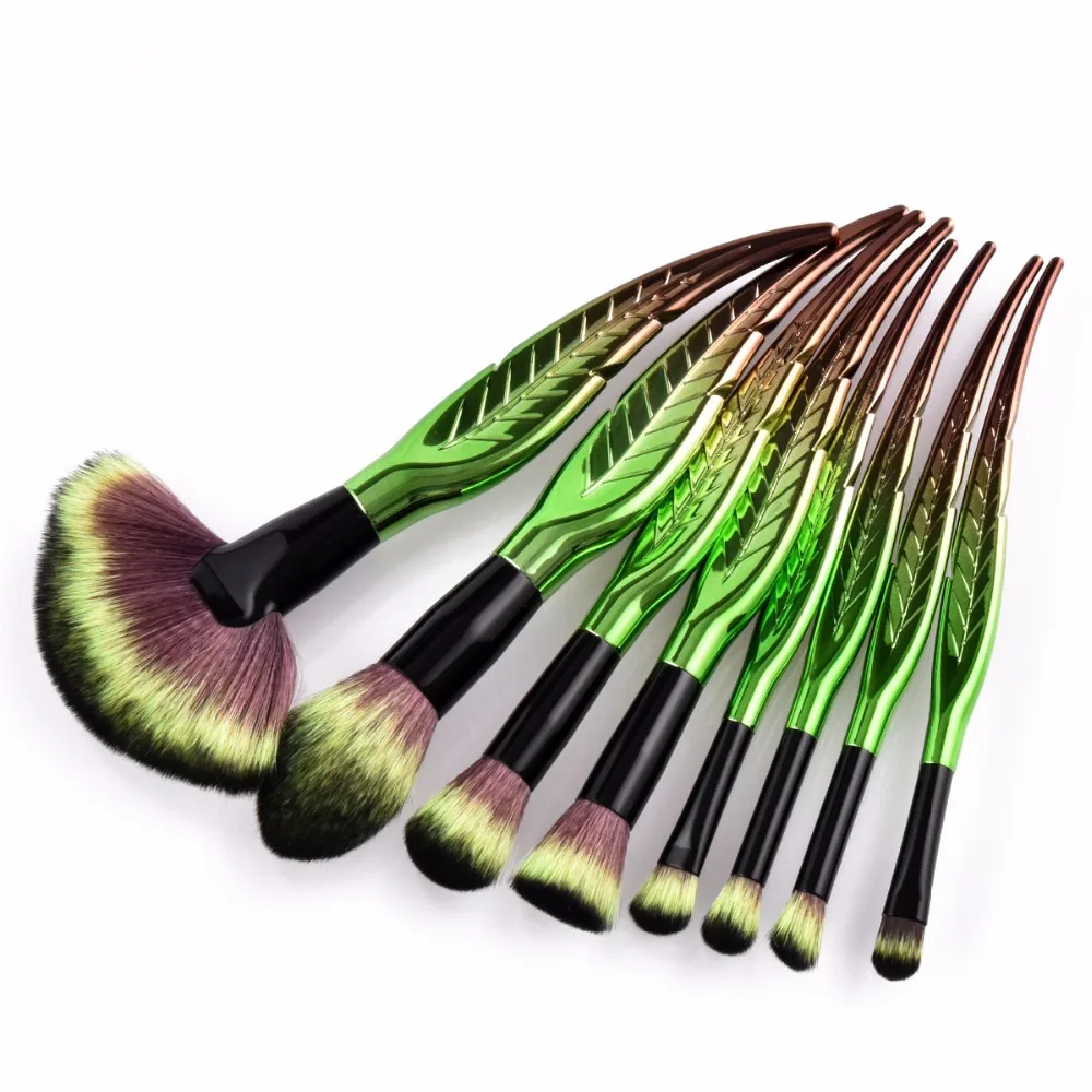 Green Leaf Makeup Brushes Set 4/8/10 pcs Pro Concealer Eyeshadow Brush