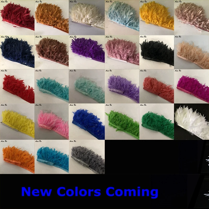 

27 Colors can be choosed 10 meters Turkey feather trim 10-15cm 4-6inch fluffy marabou feather fringes strips ribbons decoration