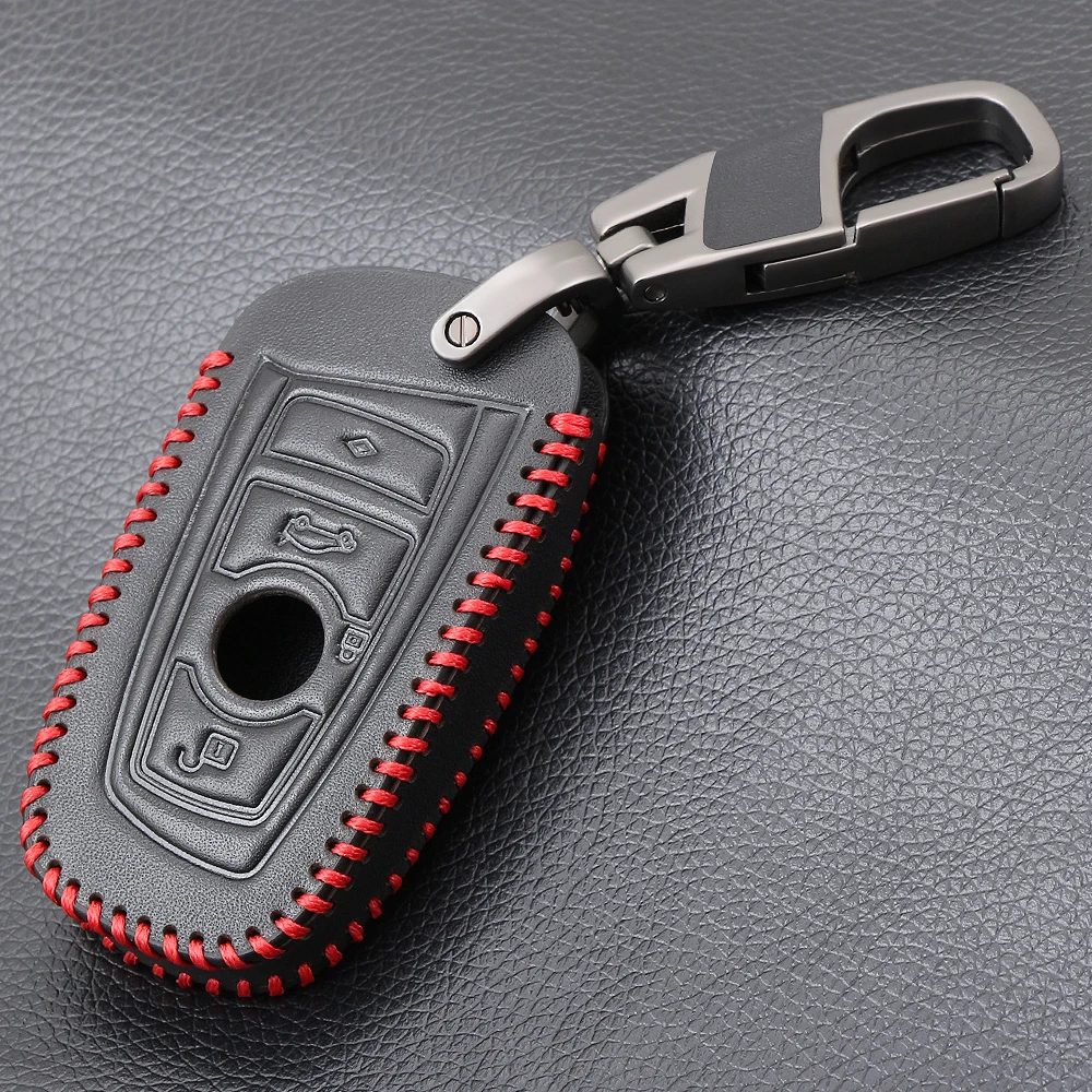 

Leather Key Cover for BMW 5 X1 M1 GT F20 F10 F30 520 525 520I 530D E34 E46 E60 E90 Remote Case Chain Shell Keychain Keybag