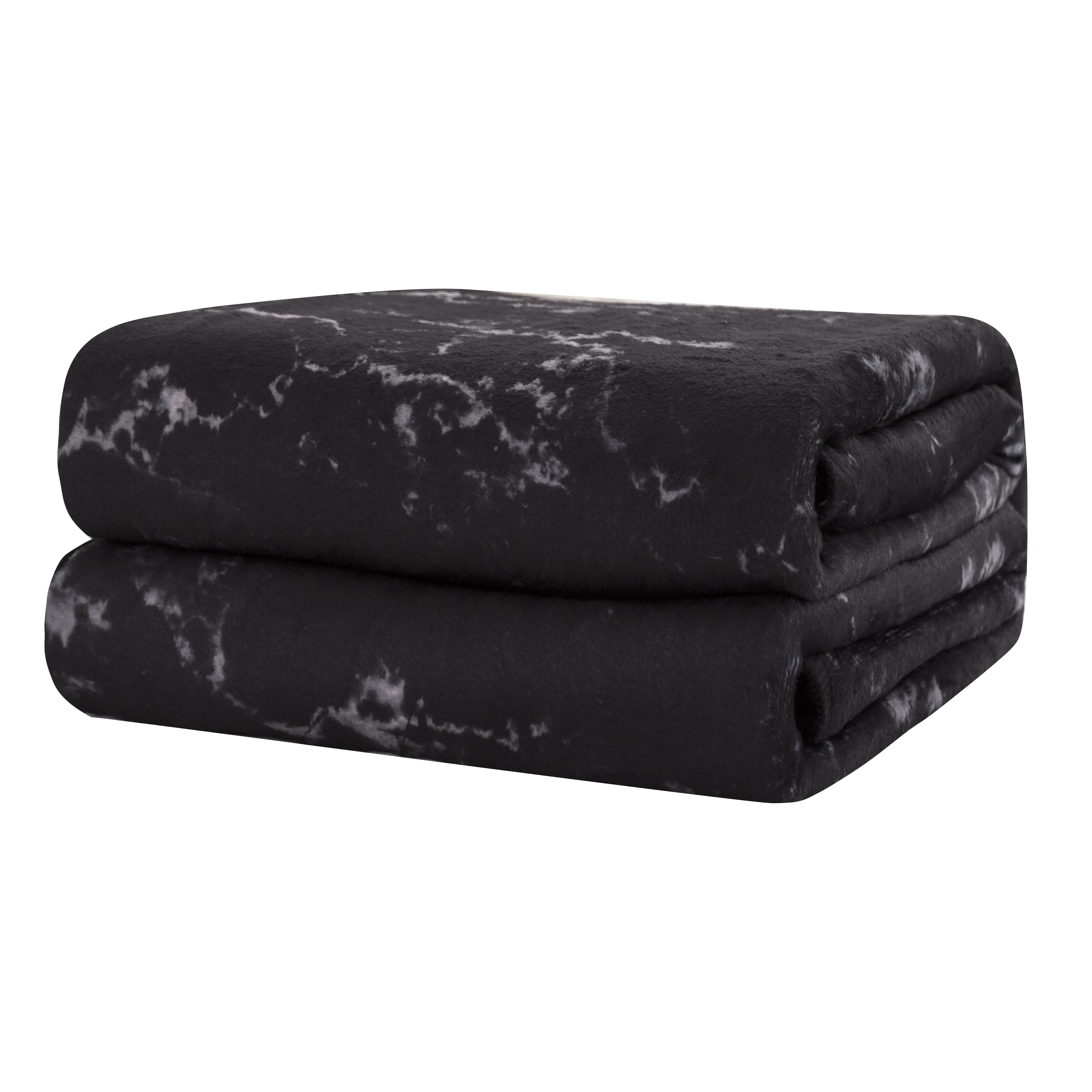 Роскошное Мраморное одеяло, черно-белое и серое, с современным рисунком, из мягкой микрофибры