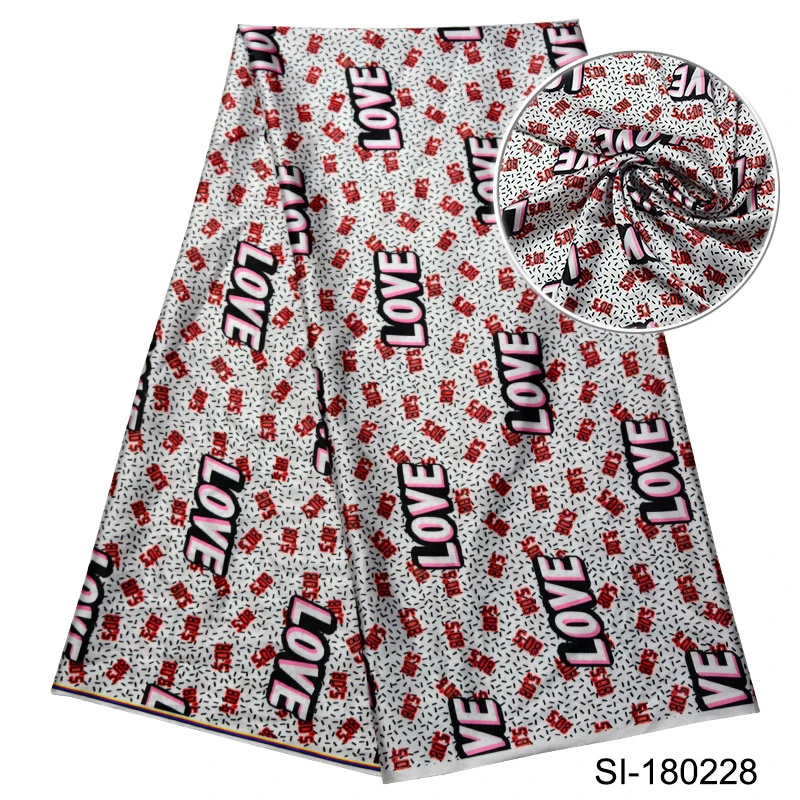Newest Digital printed satin silk fabric african wax pattern design Eco