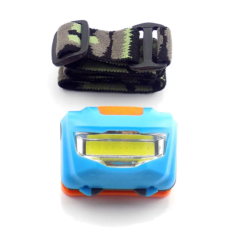 Mini COB led frontal headlamp flashlight high power head light torches lamp headlight AAA battery super bright fishing camping - Испускаемый цвет: blue headlamp