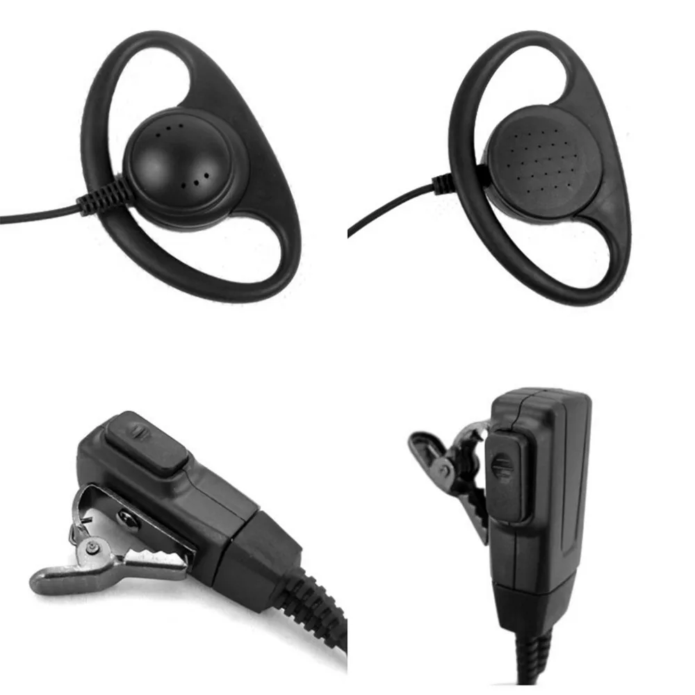 D Type Earpiece Headset PTT Mic For Motorola Talkabout Walkie Talkie 2