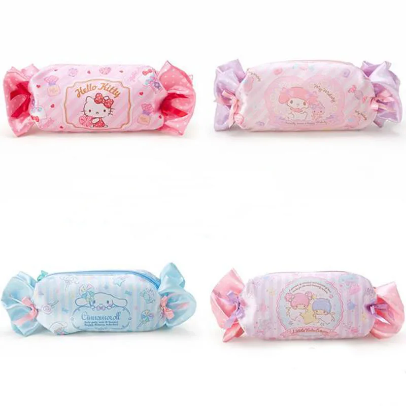 

1 Pcs Kawaii Candy My Melody Cat Cinnamoroll Dogs Ice Cream Shape Large Capacity Pencil Case Women Cosmetic Pen Bag