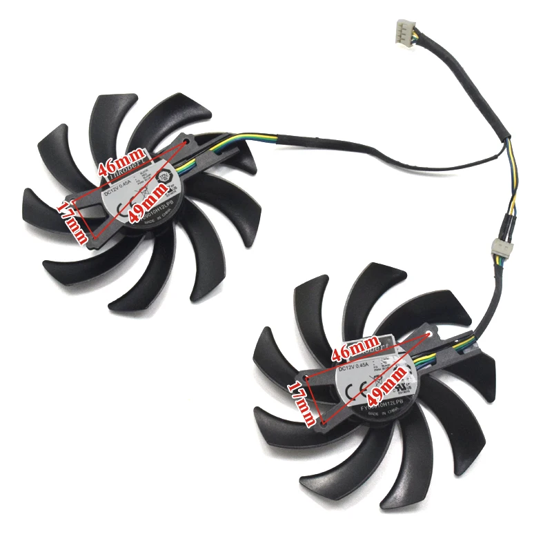 Кулер FY09010H12LPB GTX 760 2 шт. 85 мм 4pin 12 в пост. Тока для видеокарты Galax GeForce вентилятор