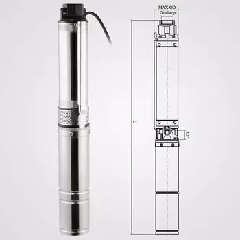 

150ft 0.5hp Deep Well Pump Submersible 25GPM Stainless Steel Underwater Bore Long Life submersible pump remarkable performance