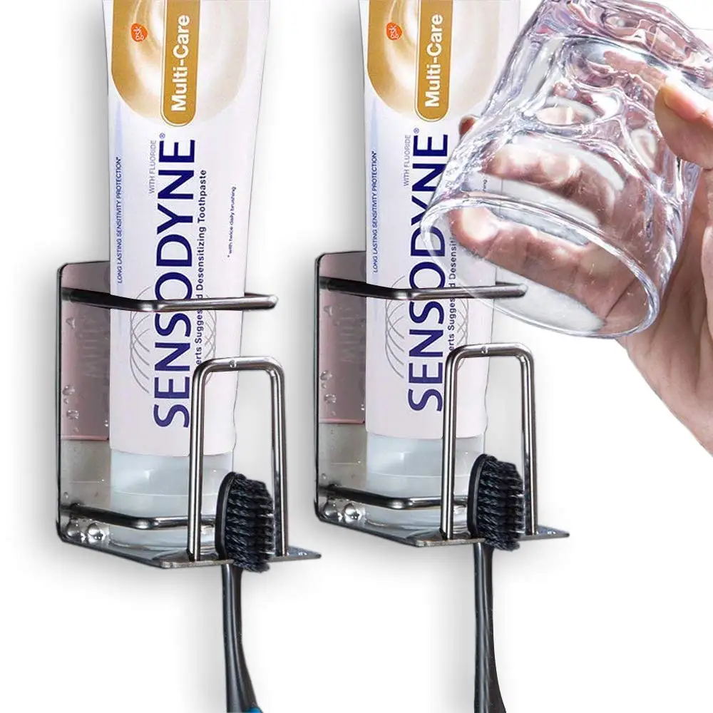 2 Pack Toothbrush Holder 304 Stainless Steel Wall Mounted Toothbrush