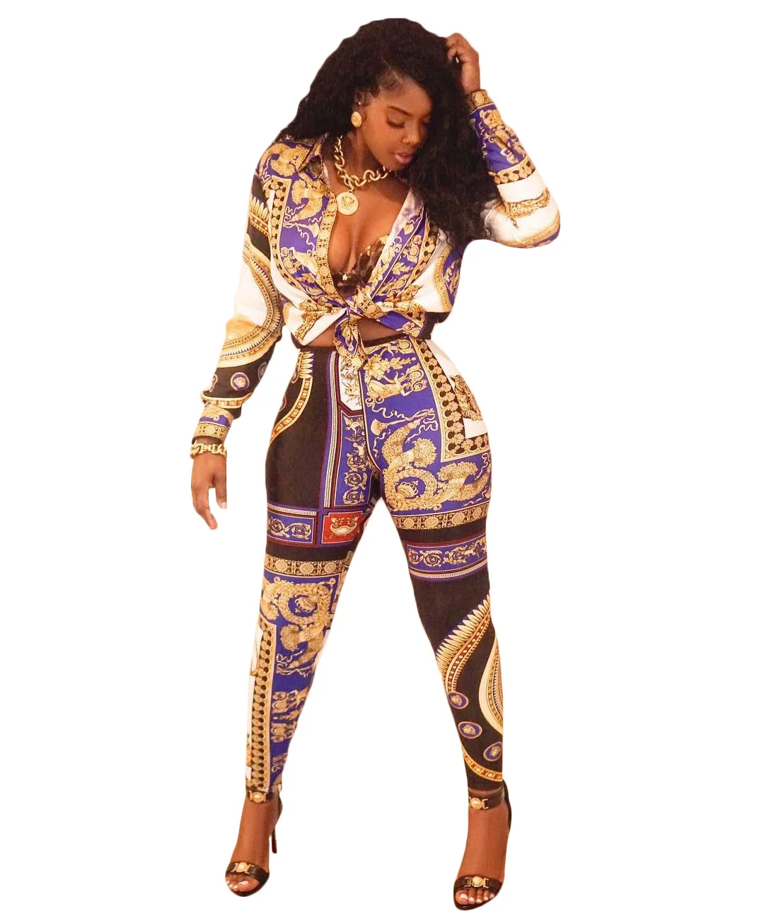 

Printed suit for European and American ladies