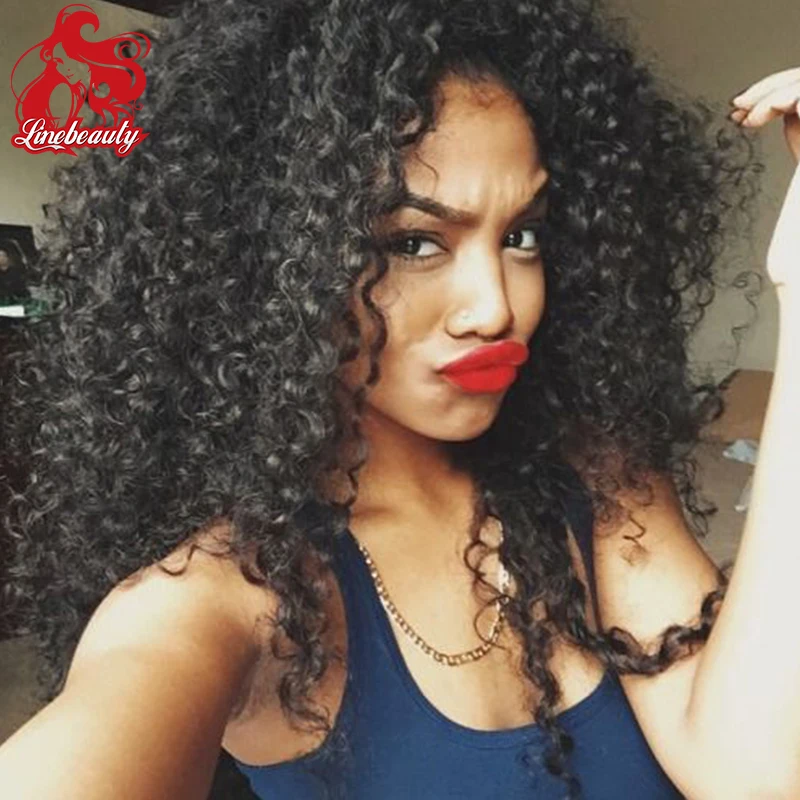 

Top Quality Fiber Kinky Curly Wigs Synthetic Lace Front Wigs 150% Density Black Color Heat Resistant Synthetic Hair Wigs