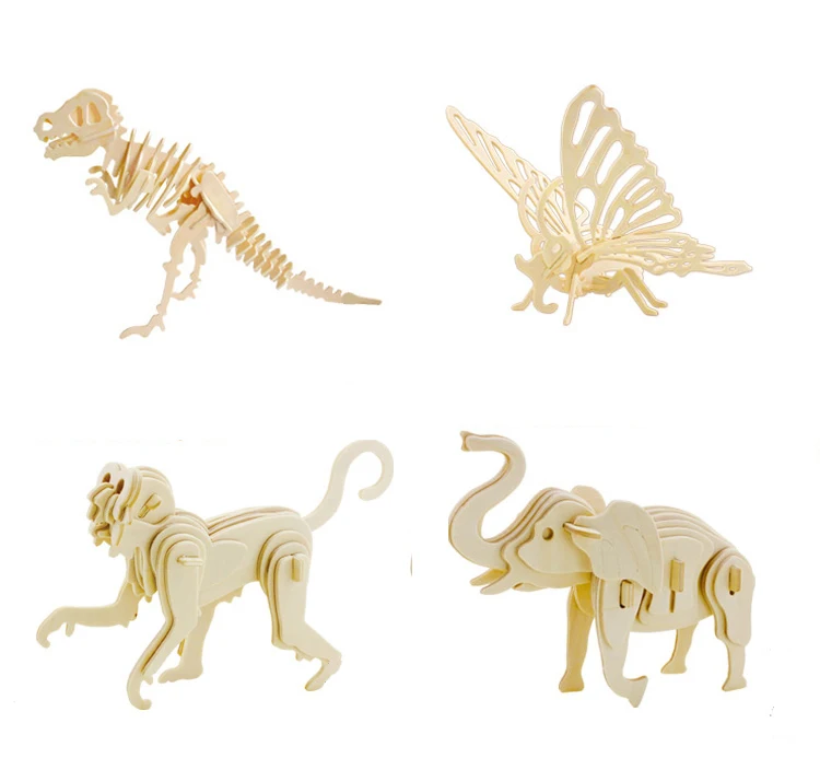 

DIY 3D Puzzle Jigsaw Wooden toys Children's DIY Educational Toys Animals Building Model Drones Hama beads puzzles for Children