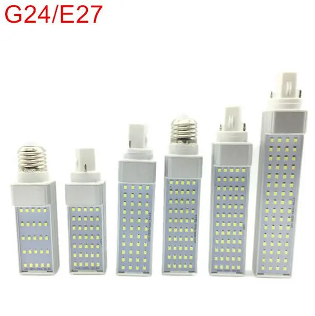 

New arrived 5W 7W 9W 11W 13W 15W E27 G24 LED Corn Bulb Lamp Light SMD 2835 Spotlight 180 Degree AC85-265V Horizontal Plug Light