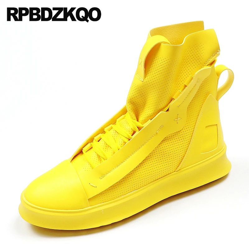 

trainers skate spring yellow men shoes casual high top summer elevator lace up designer sneakers hip hop breathable street style
