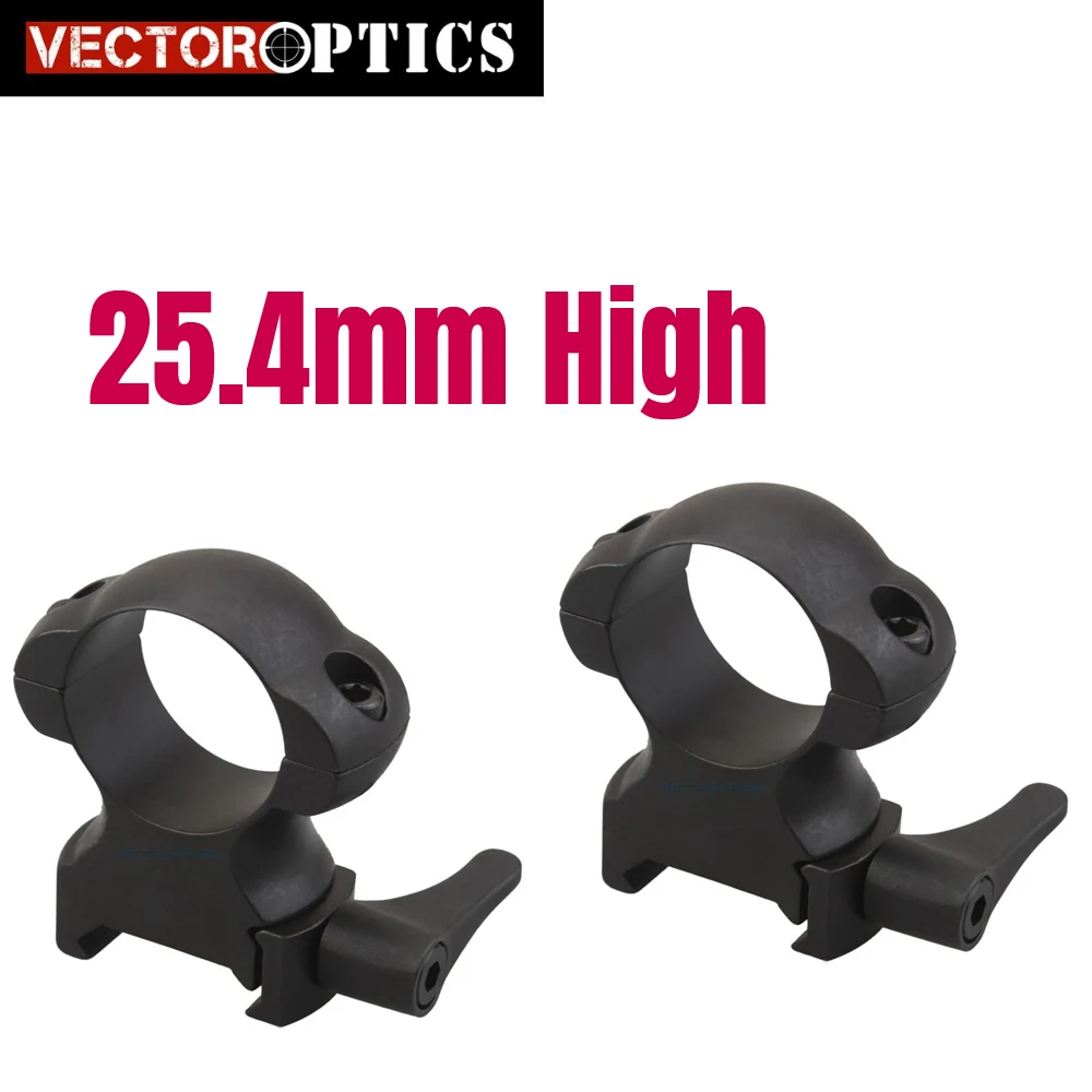 Vector Optics High Profile Quick Release 25.4mm 1 Inch Steel Scope Rings Mount with Lever 27mm 1