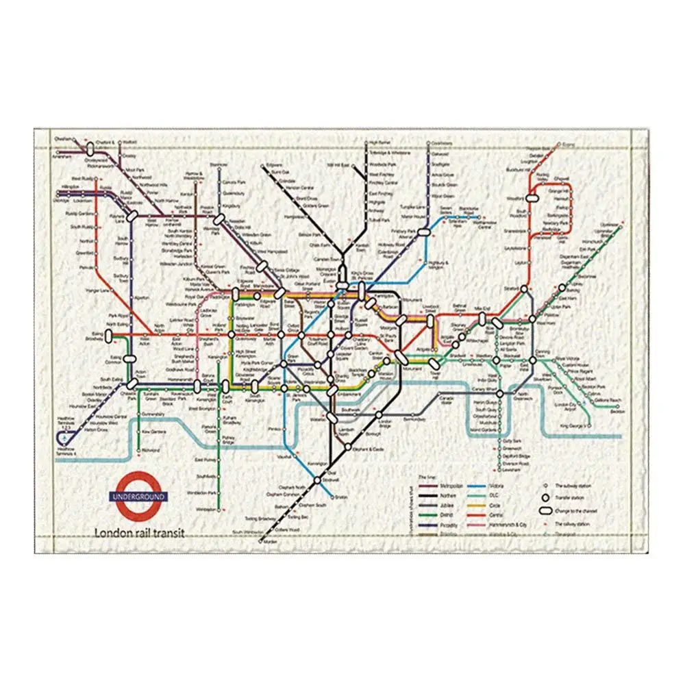 Map Decor City Subway of London Rail Transit Bath Rugs Non-Slip Doormat Floor Entryways Indoor Front Door Mat Kids | Дом и сад