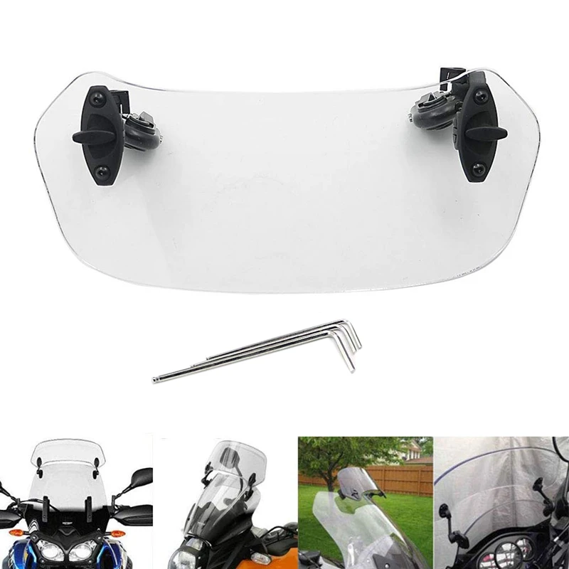 

Transparent Motorcycle Risen Adjustable Wind Screen Windshield Spoiler Air Deflector For Honda Bmw F800 R1200Gs Kawasaki Yamah