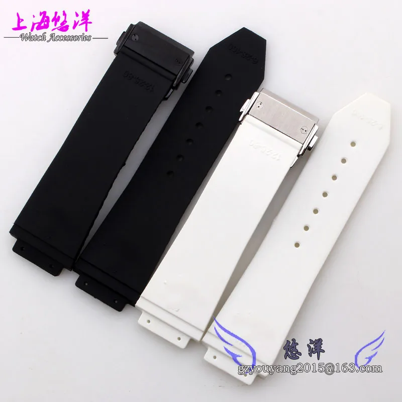 New 26mm Mens Top Grade Black Waterproof Diving Silicone Rubber Watch BAND Strap Blackbuckle Brushed Steel