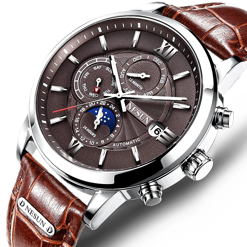 (Самая низкая цена) Швейцария Nesun часы для мужчин Элитный бренд автоматический механические мужские часы сапфировый, светящийся