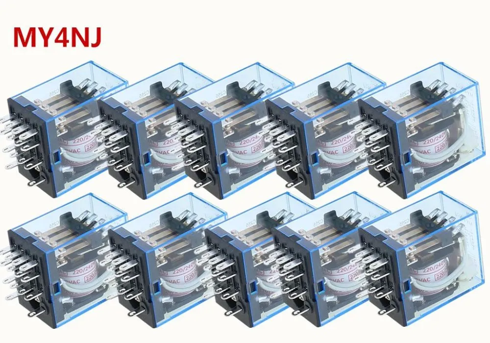 10Pcs Relay MY4NJ DC 12V 24V AC 110V 220/240V Small relay 5A 14PIN Coil | Обустройство дома