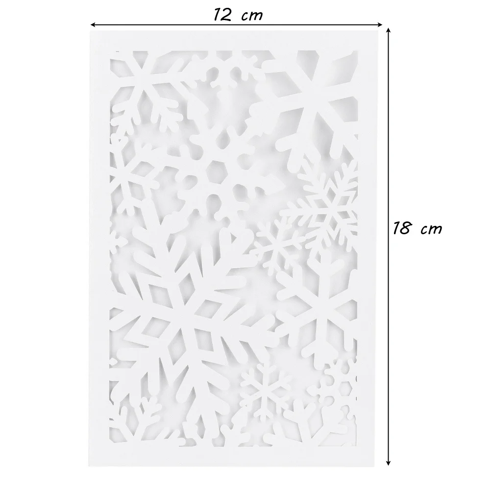 40 pcs/set Exquisite Romantic White Snowflake Carved Pattern Invitation Cards for Wedding & Party B - 32754884142