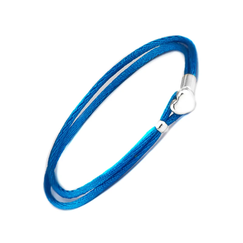 

Turquoise Fabric Cord Bracelets 100% 925 Sterling Silver Jewelry Free Shipping