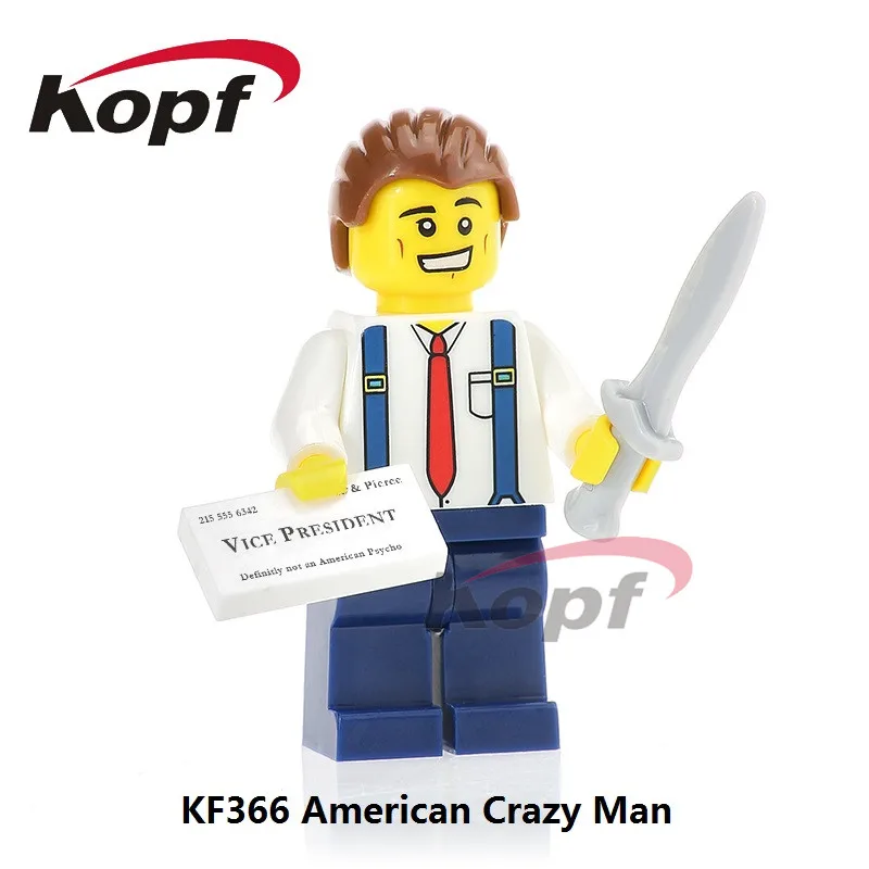 

Building Blocks Single Sale The Horror Theme Movie American Crazy Man Foxmask Here's Jonney Bricks Best Children Gift Toys KF366