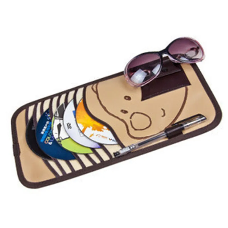 RACAHOO Car Cartoon Multifunction Sun Visor Sets For DVD Case Automotive Supplies Storage Box Holder Car CD Bag Free Shipping8