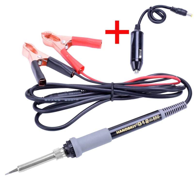 ebakey Soldering Iron DC12V / 35w Car Battery Low Voltage Electrical Soldering Iron Head Clip Portable Soldering Iron rework station Welding Equipment