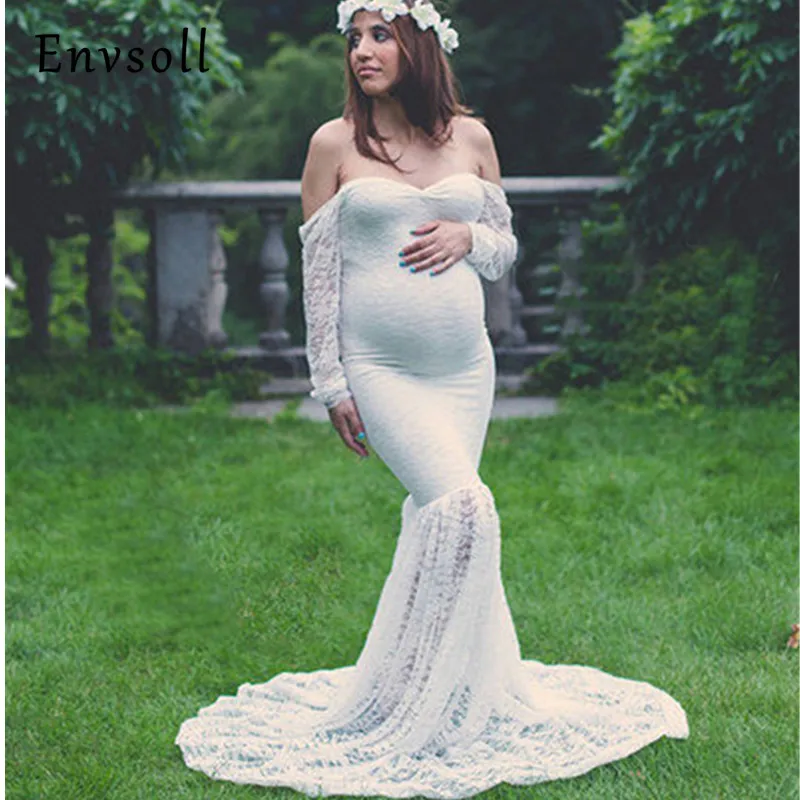 

Envsoll Maternity Dress Maternity Photography Props Lace Sexy Maxi Dress Elegant Pregnancy Photo Shoot Maternity Lace Dresses