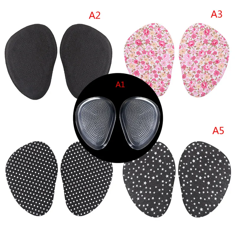

1Pair High Heels Silicone Gel Forefoot Gel Pads Flat Feet Orthotic Arch Support Gel Pads Non-Slip Pain Relief Shoes Insoles