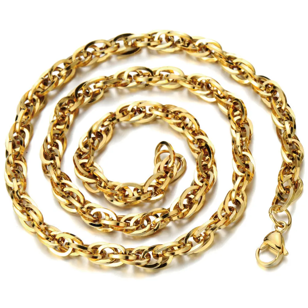 High quality fashion jewelry rope chain necklace devised for men stainless steel necklace 2