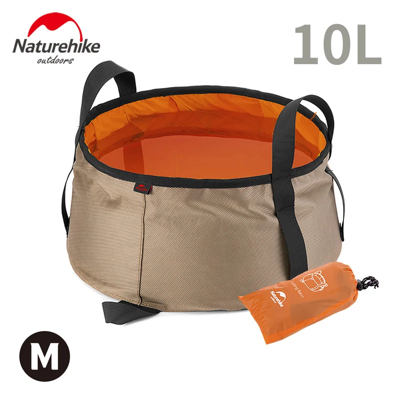 Naturehike Сверхлегкий складной 10L/16L портативный ведро открытый умывальник складной контейнер для воды кемпинг Пикник мыть ведро - Цвет: Khaki Orange M