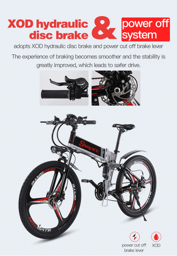 Perfect 26 inch klapp elektrische mountainbike 48 V variable geschwindigkeit smart  ebike Doppel batterie eingebaute lithium-batt bike 5