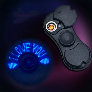 

Plastic Cigarette Lighter Creative Induction Colorful Lights Personality Fingertip Gyro Charging Electric Windproof USB Lighter
