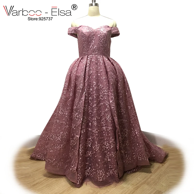 

VARBOO_ELSA Sweetheart Off Shoulder Evening Dress Cameo Organza Arabic Prom Dress Elegant Formal Party Dress Robe De Soiree 2018