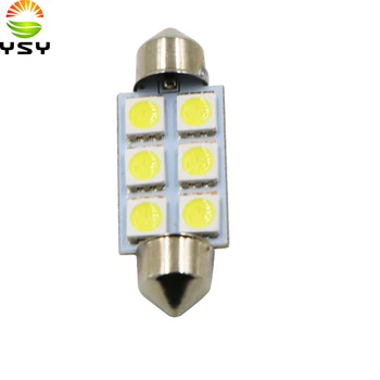 

YSY 100X White Car Led C5W 5050 6 Smd 31mm 36mm 39mm 41mm Dc 12v Festoon Interior Dome Door Light Free Light Lamp
