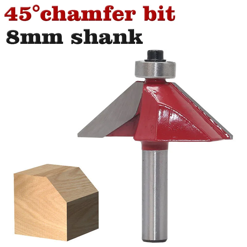 

45 Degree Chamfer Edge Forming Router Bit - 8" Shank