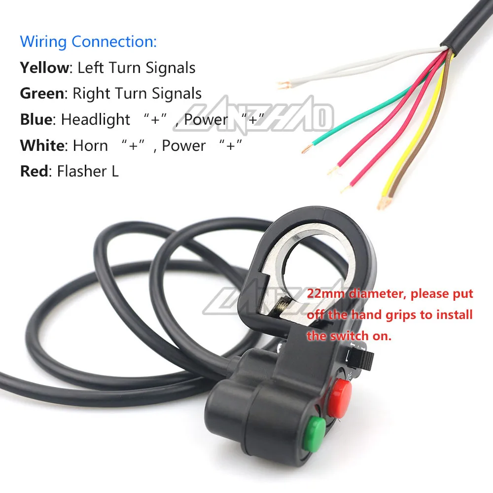 Мотоцикл сигнал поворота рога фара на выключение комбинированный переключатель 22 мм левая рука уличный велосипед Vespa скутер управление боты переключатели