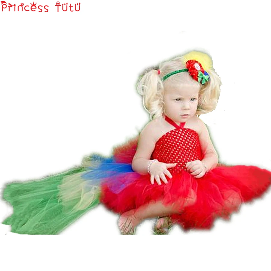 

Red Scarlet Macaw Parrot Tutu Dress Scarlett Macaw Halloween Costume Girls Baby Infant Toddler Little Girls Adult Bird Outfit
